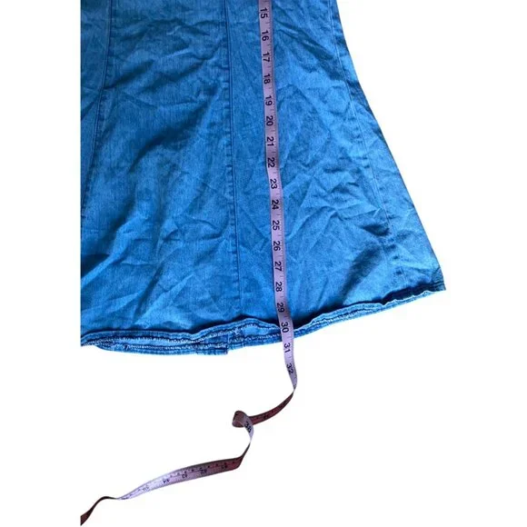 Vintage Vest Dress Denim Jean Button Down Slim-Fit Size - Picture 5 of 7